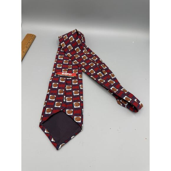 Vintage ESPN Basketball Silk Tie 100% Silk Men’s Neck Tie Red Blue Sports - Picture 2 of 3